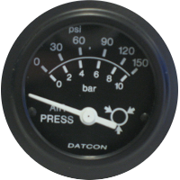 Datcon Air Pressure, Air Brake and Ammeter Gauges