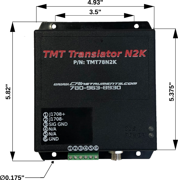 NMEA 2000 Converter for J1708 or J1939 Dimensions